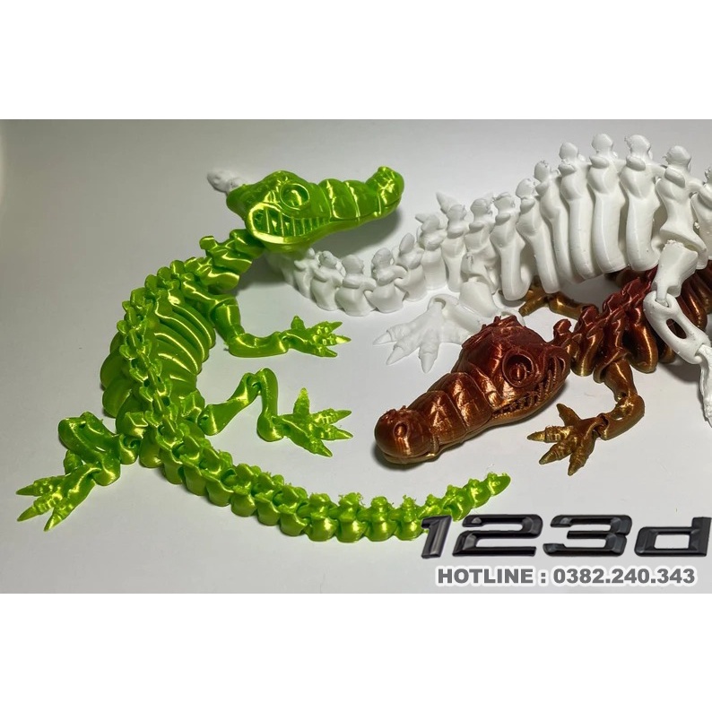 Mô Hình cá sấu cử động khớp linh động in công nghệ 3D trang trí nhà cửa