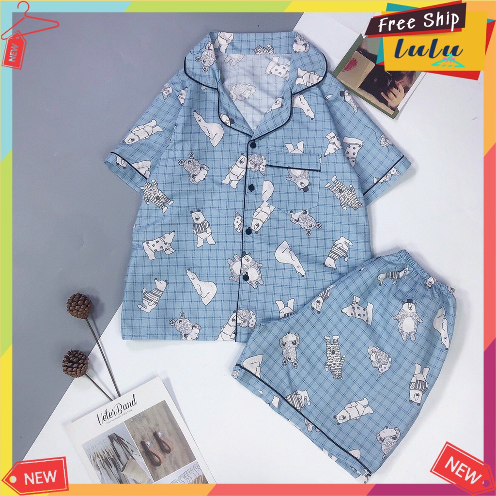 Bộ đồ ngủ nữ áo cộc quần đùi vải kate Thái freesize. Bộ đồ mặc nhà nữ áo cộc quần đùi Lulu Shop | BigBuy360 - bigbuy360.vn
