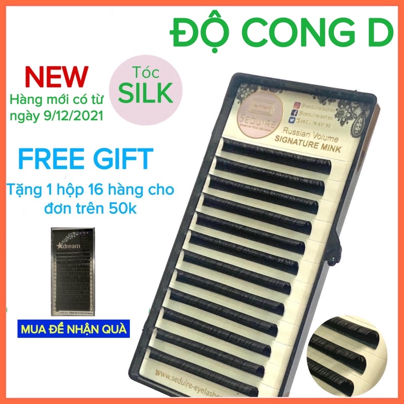 Mi khay SEDUIRE độ cong D (12 hàng), tóc SILK