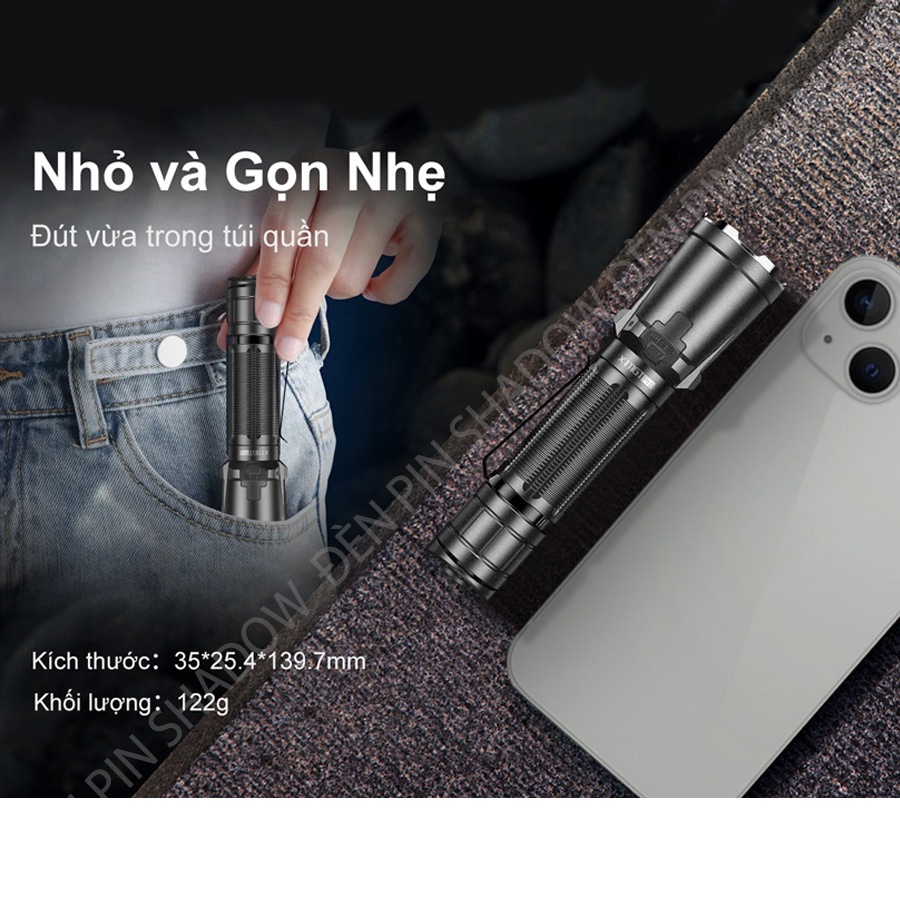 Đèn pin KLARUS XT11GT PRO V2 sáng 3300 lumen chiếu xa 410m LED LUMINUS SST70​​​​​​  sạc TYPE-C pin 18650 kèm theo
