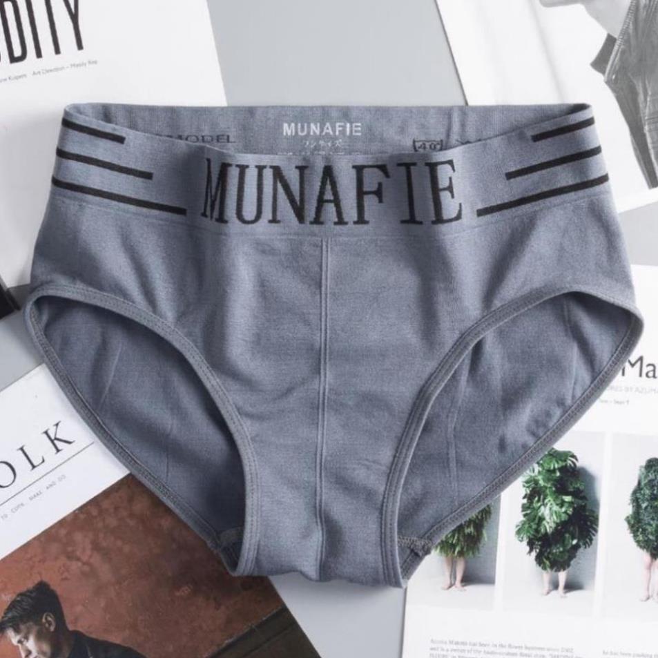 Combo 5 Quần Sịp Nam Quần Lót Nam Boxer Munafie Dệt Kim Co Giãn 4 Chiều + Túi Zip Sang Trọng