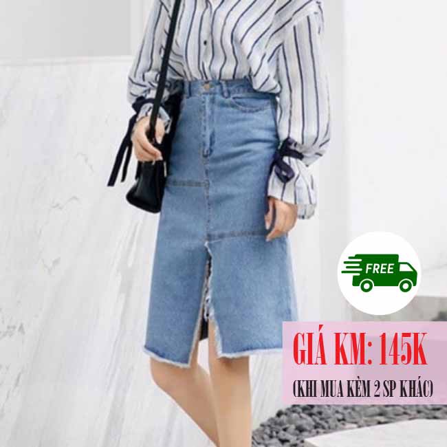 [Hàng có sẵn-Video thật]Chân váy jeans, váy bò Ulzzang Quảng châu VJD15