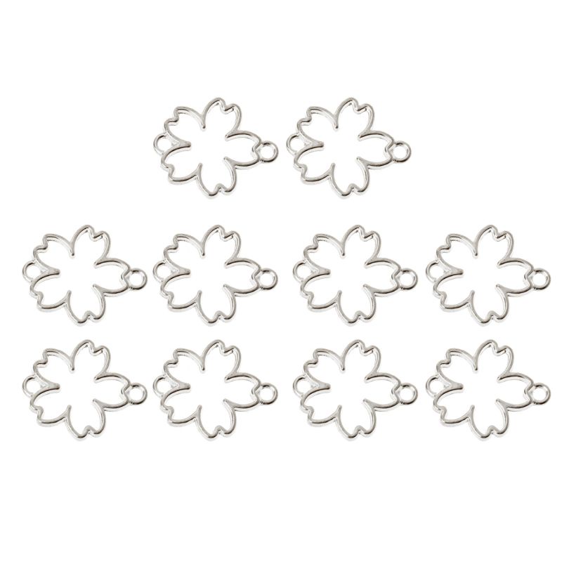 Set 10 Mặt Dây Chuyền Hình Hoa Anh Đào Bằng Resin UV DIY