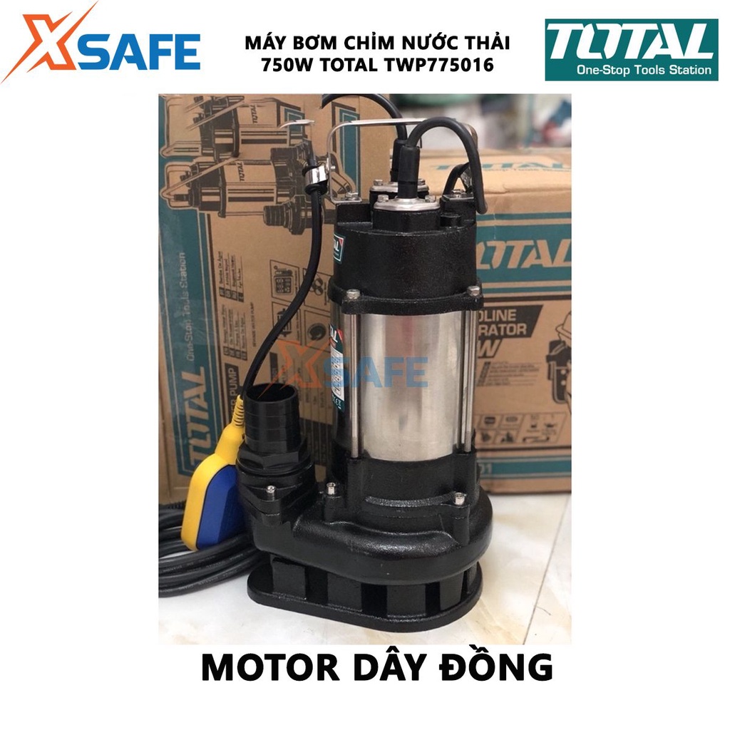 Máy bơm chìm TOTAL TWP775016 750W, vỏ bơm thép không gỉ bền bỉ - Chính hãng