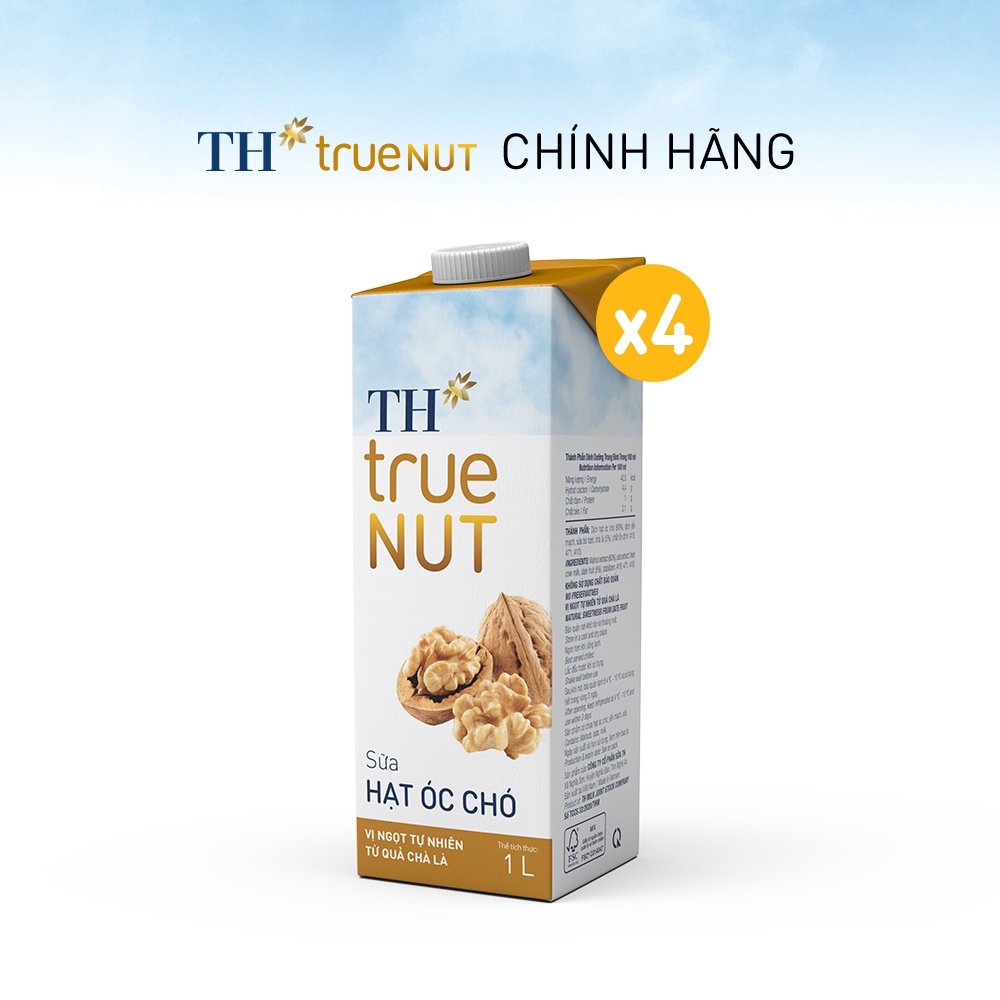 Combo 4 Hộp sữa hạt óc chó TH True Nut 1L (1L x 4)