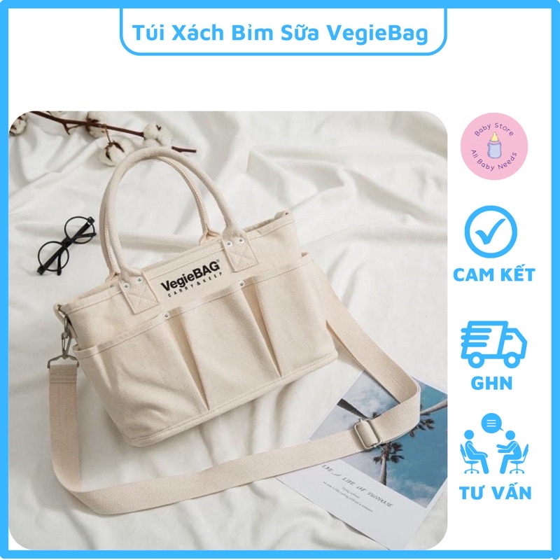 Túi Xách Bỉm Sữa Cho Mẹ VegiaBag Phong Cách Hàn Quốc Hàng Chuẩn Loại 1