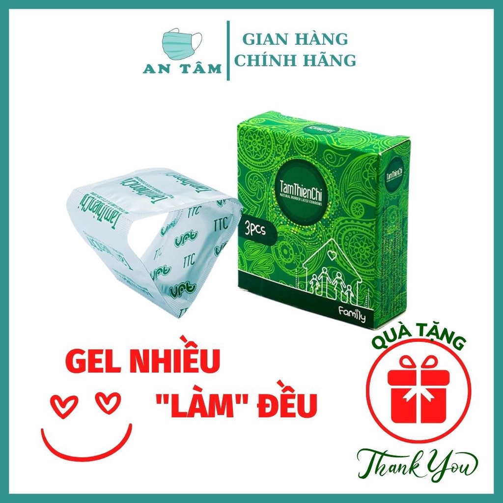 Bao Cao Su Nhiều Gel Bôi Trơn Family - Hộp 3 Cái