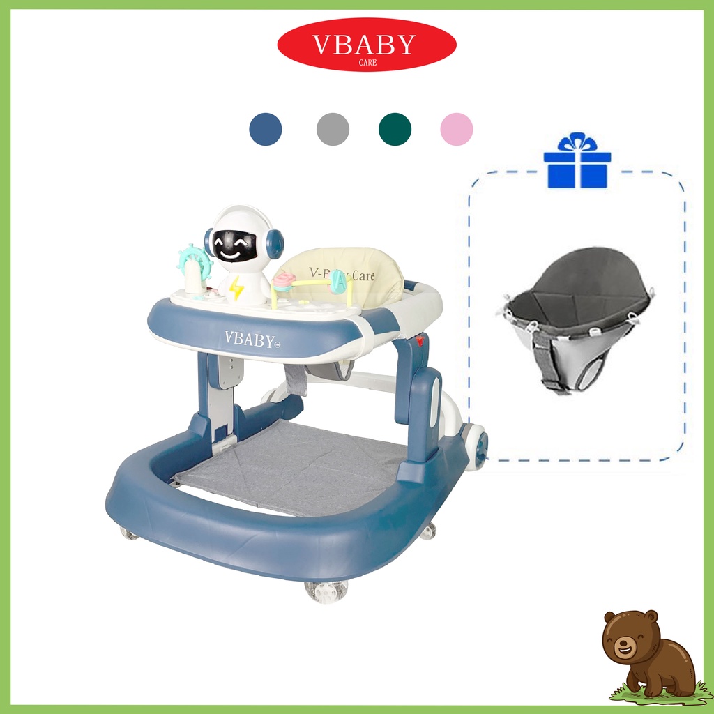 Xe tập đi chữ U cho bé, có bàn phát nhạc kèm bàn ăn VBABY 009 - Bảo hành 1 năm