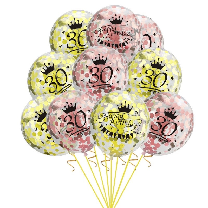 Bong Bóng Latex 12 Inch 18th Birthday 18 21 30 40 50 60th Dùng Trang Trí Tiệc Sinh Nhật / Tiệc Cưới