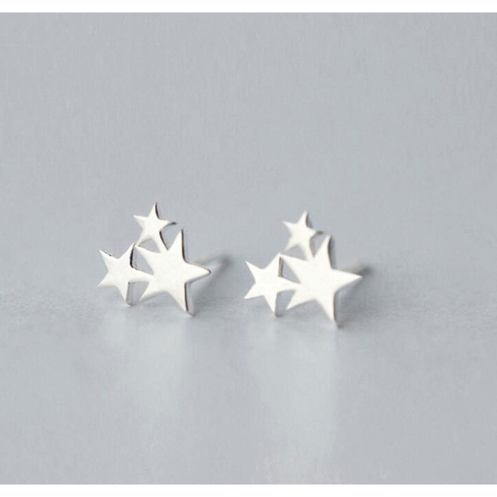 Bông tai khuyên tai mạ bạc 925 cao cấp không gỉ hình ngội sao trang sức bạc CINLA KT015