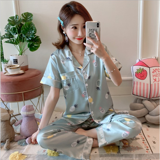 Đồ bộ nữ quần dài, đồ ngủ nữ pijama lụa Quảng Châu