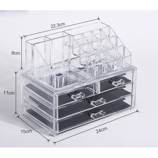 Kệ đựng mỹ phẩm 4 tầng( mica trong suốt) (KHOGIADUNG4.0)