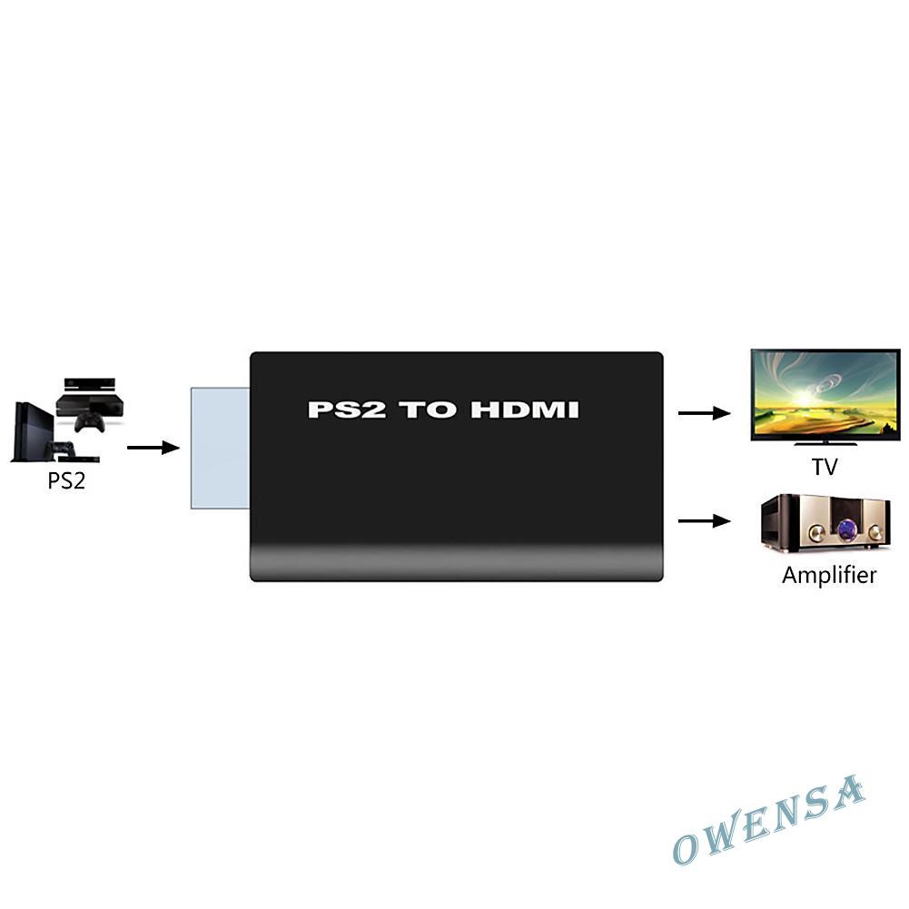 Ow  PS2 to HDMI Converter 1080P HD Audio Video Adapter Cable Support PS2 Model♥