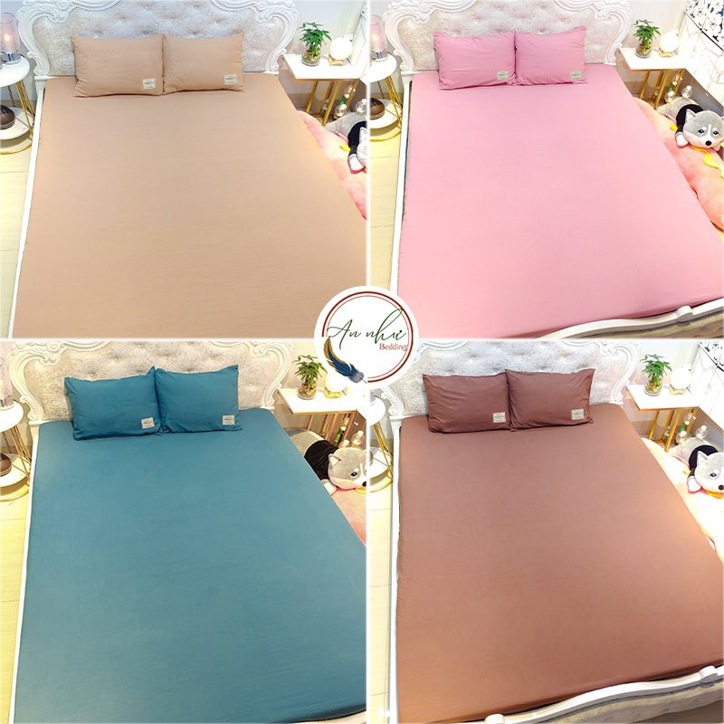 Bộ ga giường m6/m8/2m ga gối cotton đũi, ga trải giường + 2 vỏ gối nằm An Như Bedding