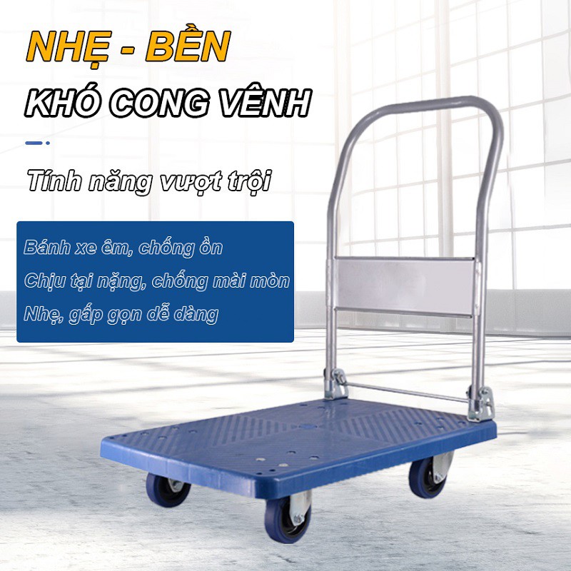 Xe đẩy hàng 150-300 Kg - Nikita - Sàn Nhựa, Chịu Tải Cao, Chống Ăn Mòn Rỉ Sét