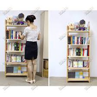 Kệ Sách 5 Tầng Dài 80 cm Gỗ Cao Su
