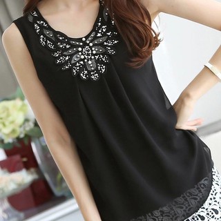 Áo voan trắng cộc tay