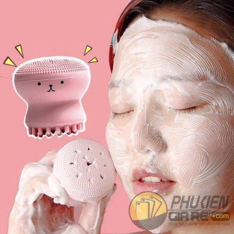 [GIÁ SỈ] MIẾNG RỬA MẶT SILICOL BẠCH TUỘC HỒNG BABY