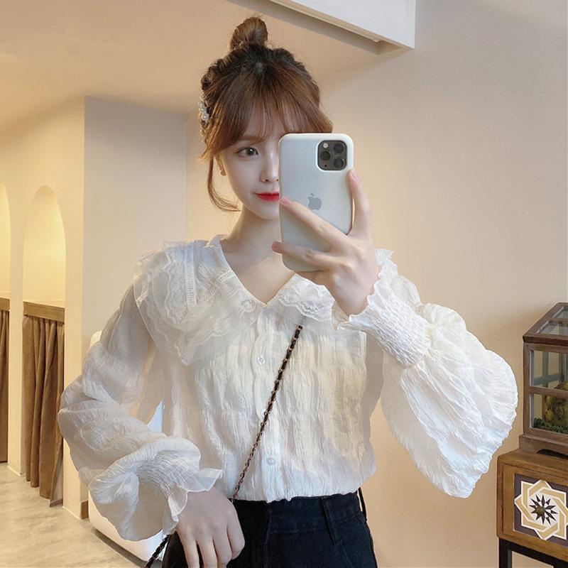 Áo sơ mi dài tay thiết kế ngọt ngào thời trang cho nữ
