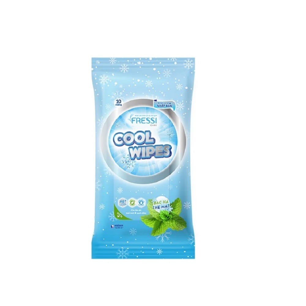 Khăn Ướt Fressi Care Cool Wipes Bạc Hà The Mát 10 Miếng/Gói