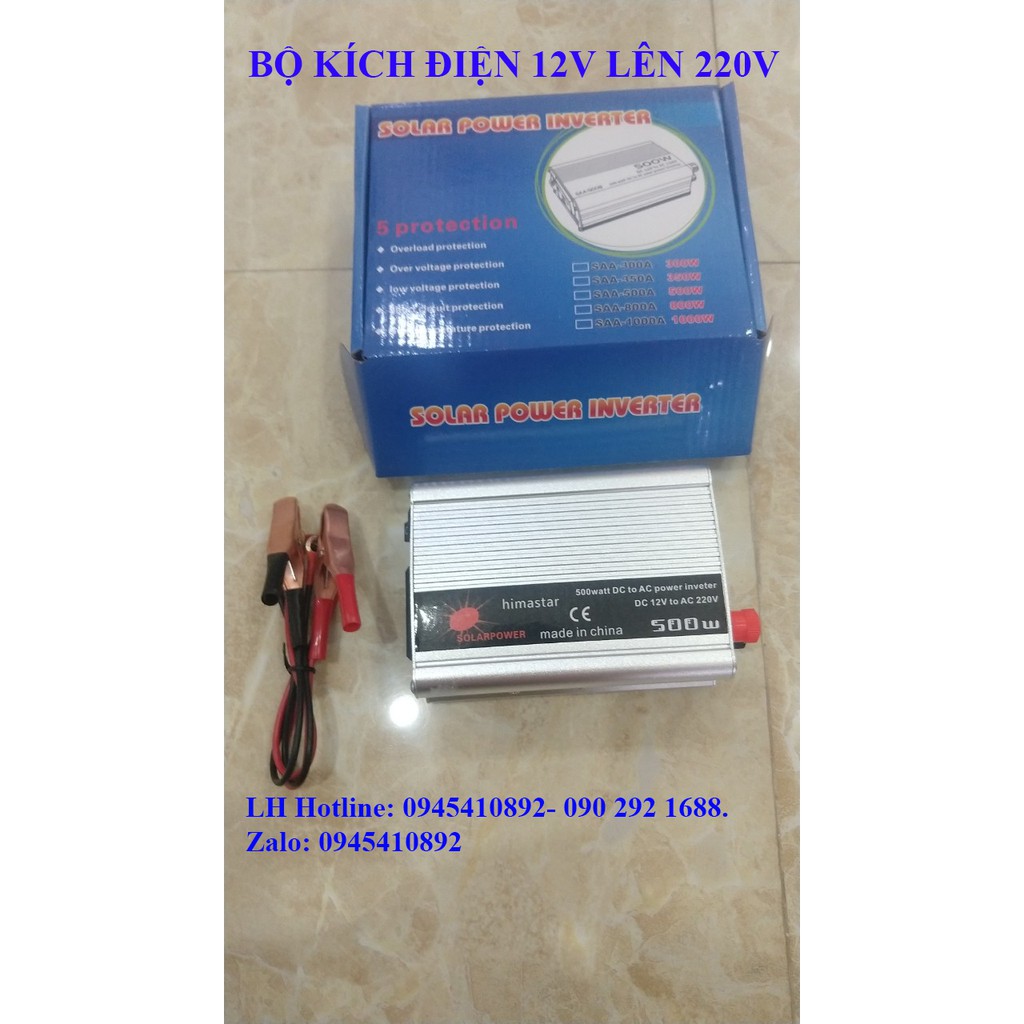 Bộ kich điện 12 lên 220v 500W Inverter 12v 220v