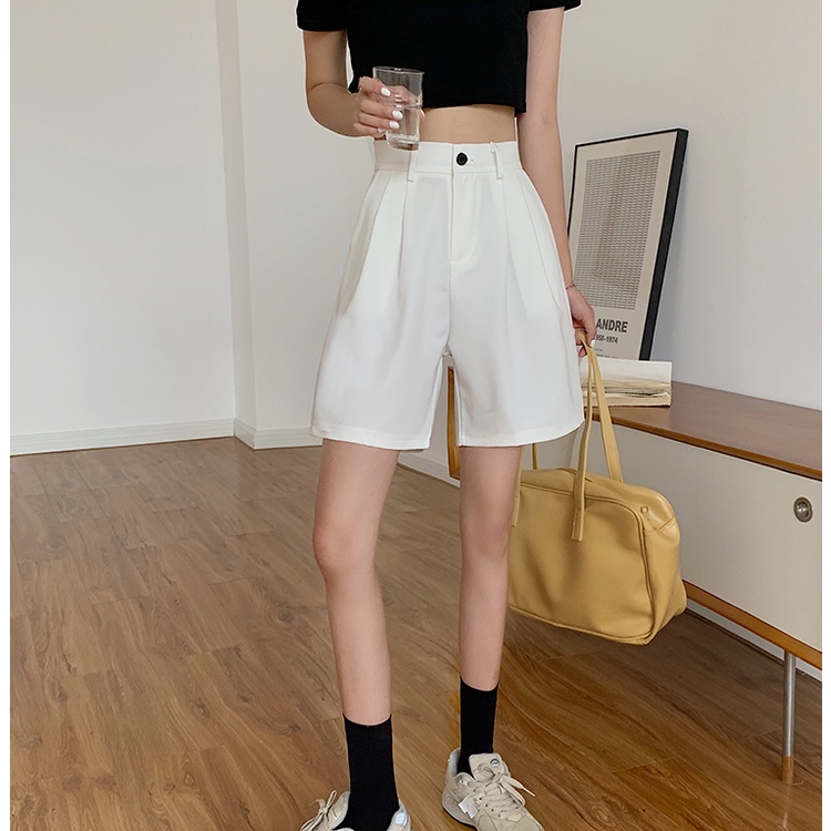Xiaozhainv Quần short XIAO ZHAI NV lưng cao ống rộng phong cách thời trang Hàn Quốc