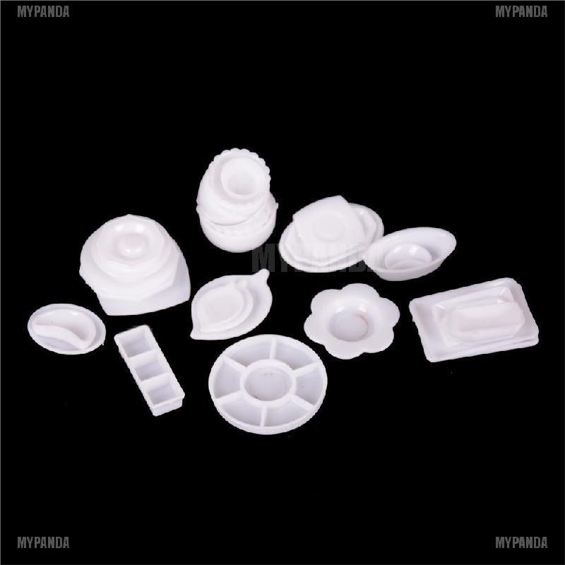 Set 10-15 mô hình đồ chơi tô chén dĩa cốc dụng cụ bàn ăn mini dành cho nhà búp bê