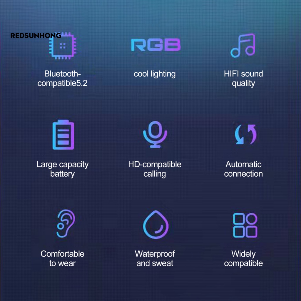 Tai Nghe Chơi Game Bluetooth 5.1 Có Dây Đeo Cổ RSH.z Phong Cách Thể Thao