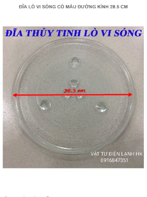 Đĩa thủy tinh đựng đồ ăn lò vi sóng các cỡ 24.5 - 25.5 - 27 - 28.5 - 31.5 cm lvs