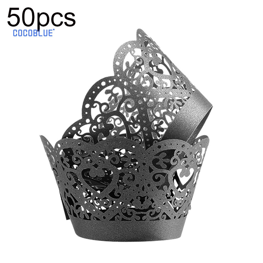 Set 50 Giấy Cắt Họa Tiết Cách Điệu Trang Trí Bánh Cupcake Tiện Dụng