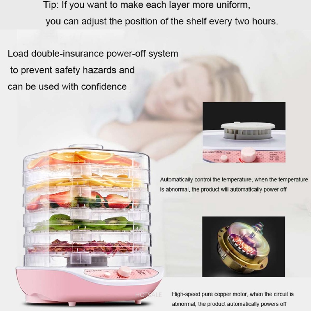 Máy sấy khô rau củ mini 5 ngăn tiện dụng cho gia đình