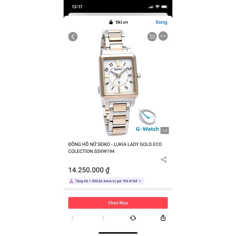 Đồng hồ nữ hiệu Seiko, dây thép không gỉ, hàng đã qua sử dụng