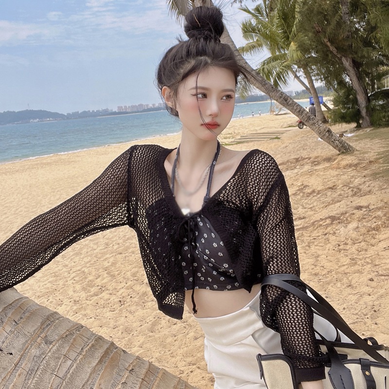 Áo Khoác Cardigan Dệt Kim Chống Nắng Thời Trang Mùa Hè Cho Nữ