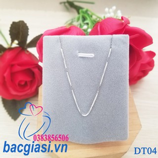 Dây chuyền bạc nữ dây hộp trung trơn (không mặt) dài 45cm đẹp độc lạ HCM DT04