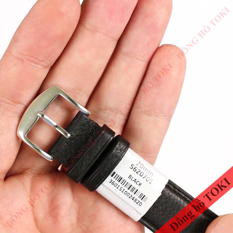 Dây da đồng hồ ZRC Pháp dòng MIURA da bò không vân đen