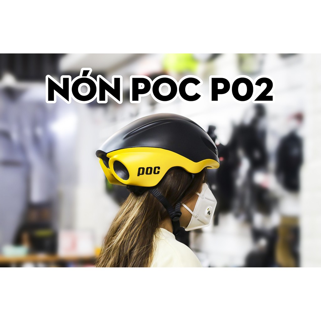 NÓN THỂ THAO POC 02 ỐNG BÔ VÀNG+ TÚI ĐỰNG NÓN VÀ HỘP