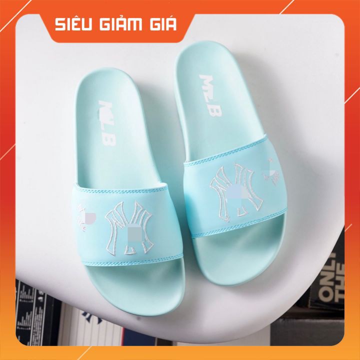 Dép 𝐌𝐋𝐁 unisex Màu Xanh Lam chữ thêu nổi ❤️ Có video + Ảnh thật + Tặng hộp ❤️ mẫu dép thể thao, thiết kế cá tính