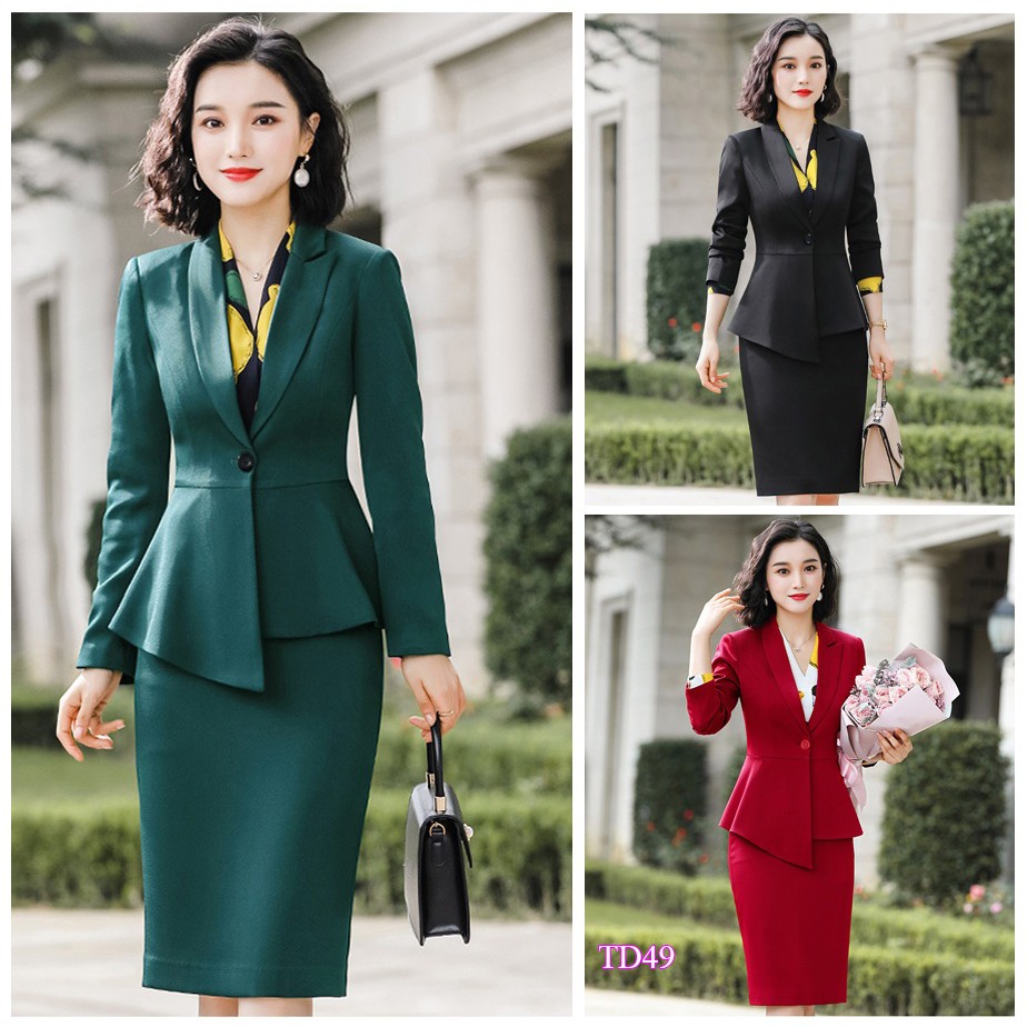 Set Nguyên Bộ Áo Vest 2 Lớp Chân Váy - YB20130