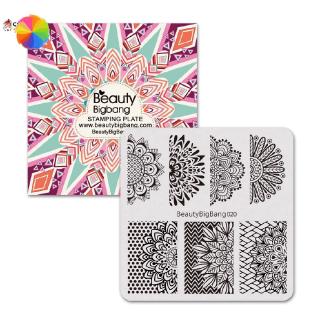 [Hàng mới về] Tấm khuôn in trang trí móng tay nghệ thuật BEAUTYBIGBANG dáng vuông tạo họa tiết hoa mandala DIY MM