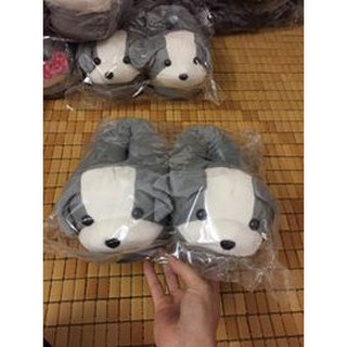 dép bông chó xám