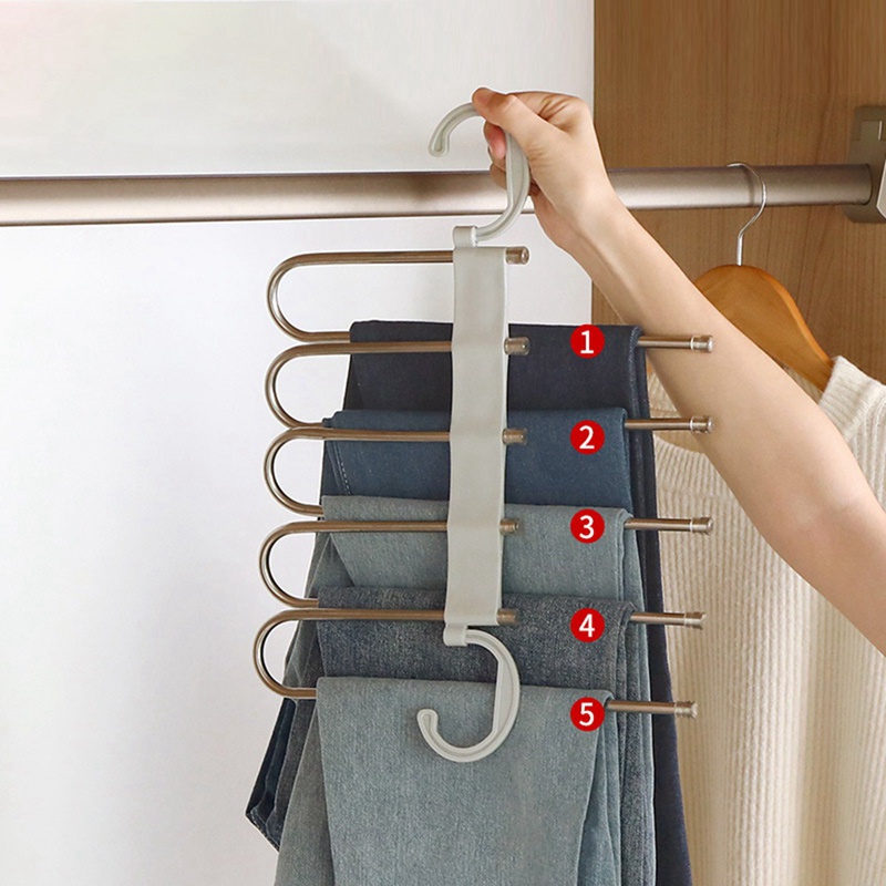 Móc Treo Quần Áo 5 Tầng Chống Trượt Đa Năng