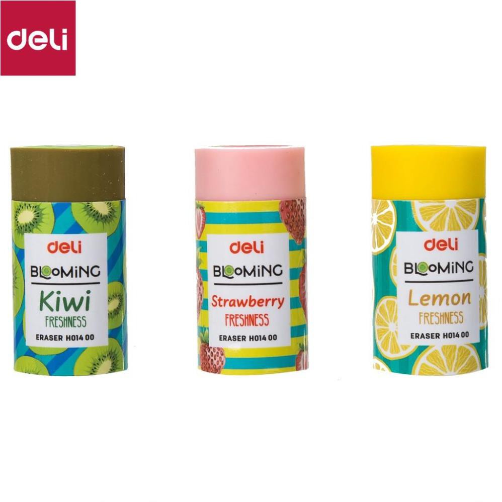 Tẩy 2B Deli, 40×22×12mm, Kiwi, Dâu, Chanh - 30 viên/hộp - EH01400 [Deli]