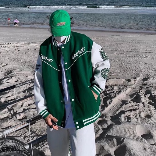 Áo Khoác Bóng Chày Dáng Rộng Cổ Điển Thời Trang Dành Cho Nam