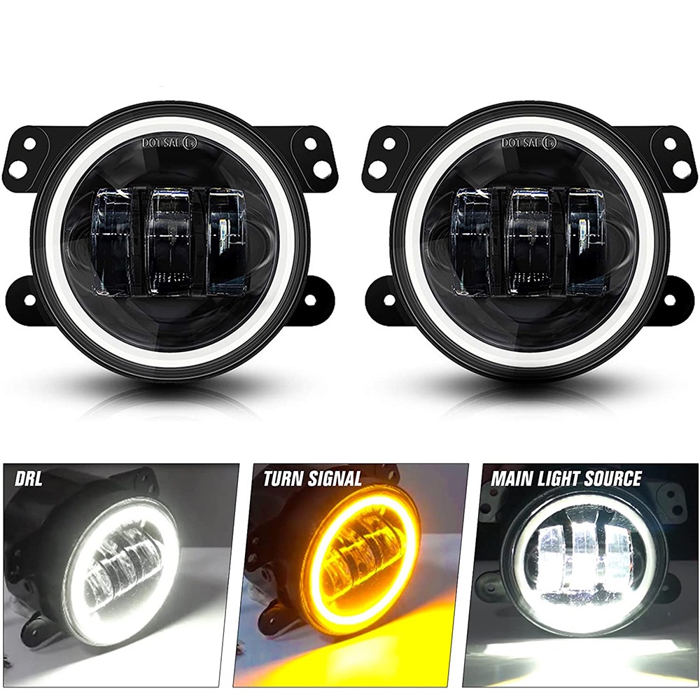 3,5 inch 4 inch LE Đèn sương mù đa năng Bumper Light Offroad Đèn sương mù trắng DRL cho xe Jeep Wrangler JK JL Dodge Journey Honda