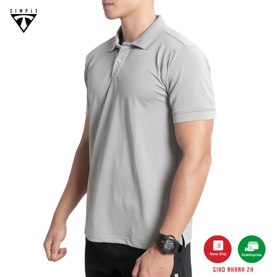 Áo Polo Nam cổ bẻ TSIMPLE cổ trụ tay lỡ vải thun cá sấu Cotton thời trang, chuẩn form, sang trọng lịch lãm màu Xám | WebRaoVat - webraovat.net.vn