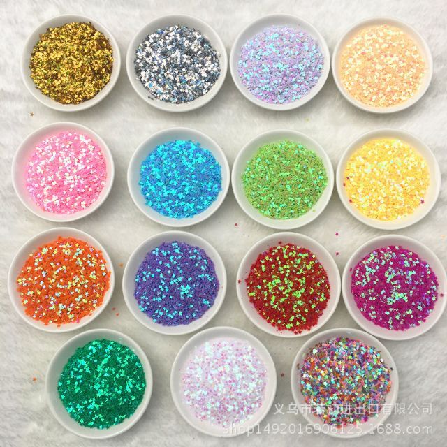 50g kim tuyến sequin hình tròn, sao, trái tim làm đồ handmade, trang trí thiệp, slime, phụ kiện chụp ảnh...
