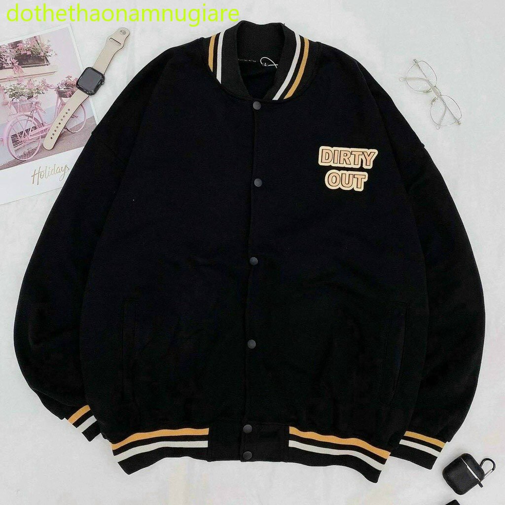 Áo khoác nỉ bomber FREE SHIP,cardigan nam nữ đều mặc được mẫu chữ DITRY Form rộng dưới 65kg.