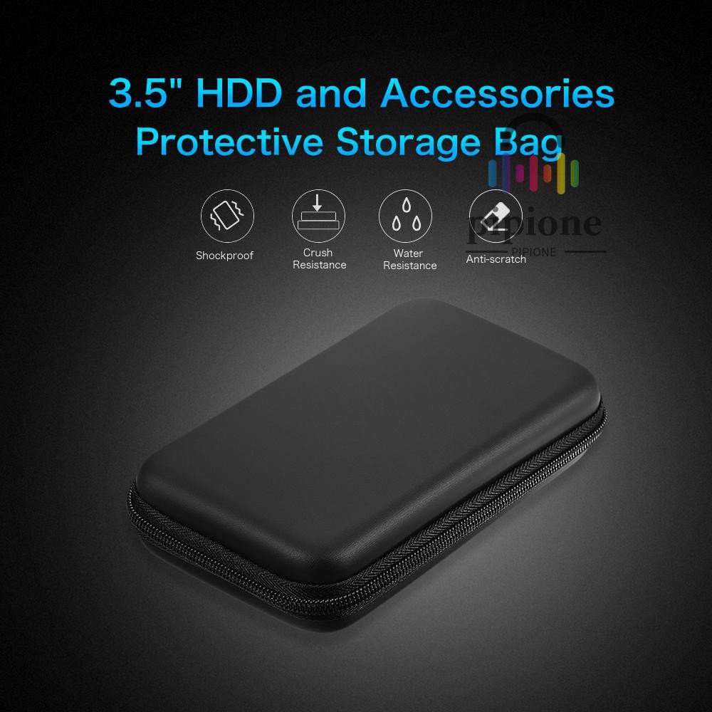 Túi đựng ổ cứng HDD 3.5inch bằng chất liệu EVA chống sốc thiết kế di động mang theo khi đi du lịch | BigBuy360 - bigbuy360.vn