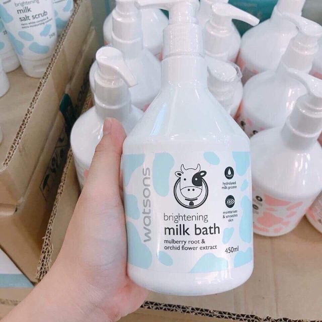 Sữa Tắm Con Bò Watsons Milk Bath 450ml Thái Lan - hết date