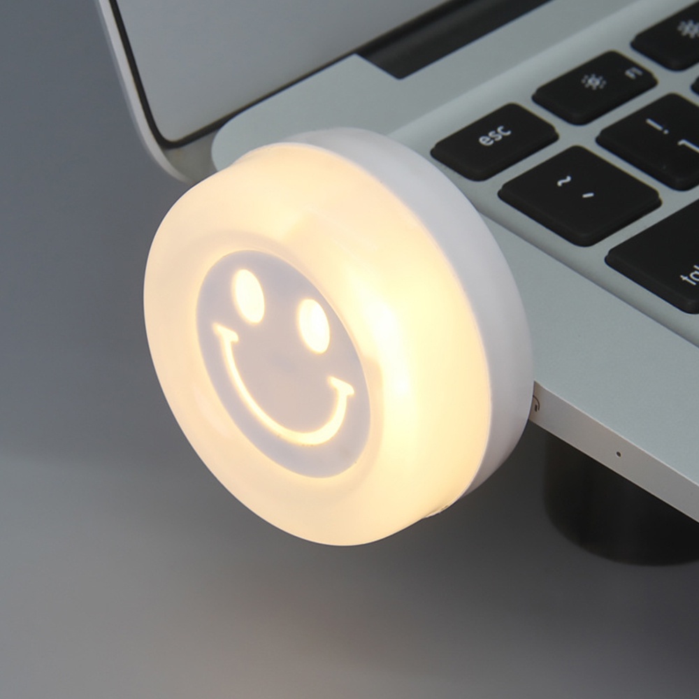 1 Đèn Ngủ Led Mini Hình Mặt Cười Cổng USB Dùng Trang Trí Phòng Ngủ